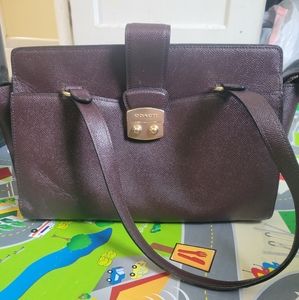 Coach maroon bag and wallet set